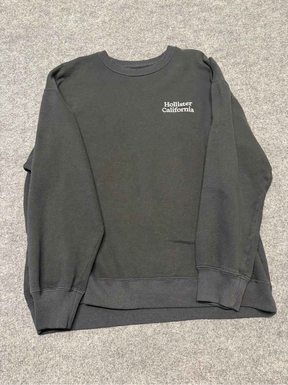 Hollister Black Men’s Crewneck Sweatshirt with White Logo